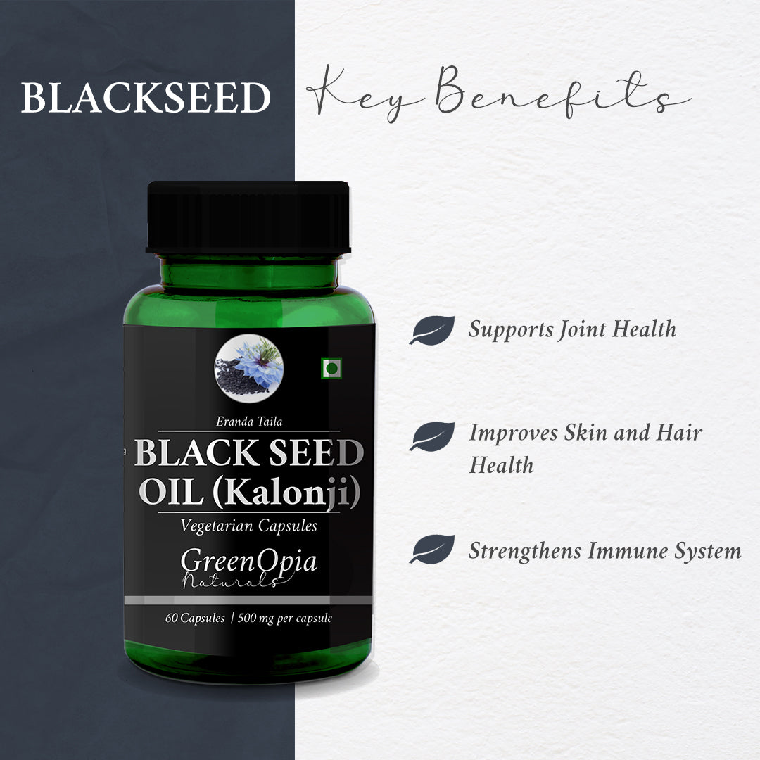 Black Seed Oil Vegetarian Capsules | Kalonji Oil | Nigella Sativa