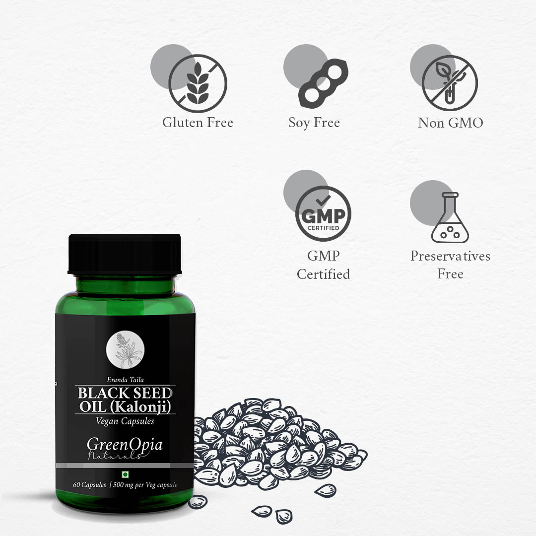 Black Seed Oil Vegan Capsules | Kalonji Oil | Nigella Sativa