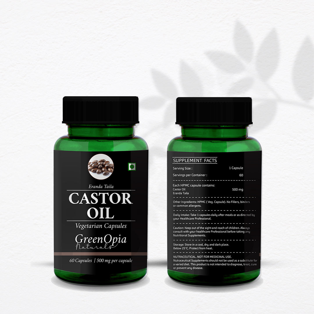 Castor Oil Vegetarian Capsules for Constipation Relief