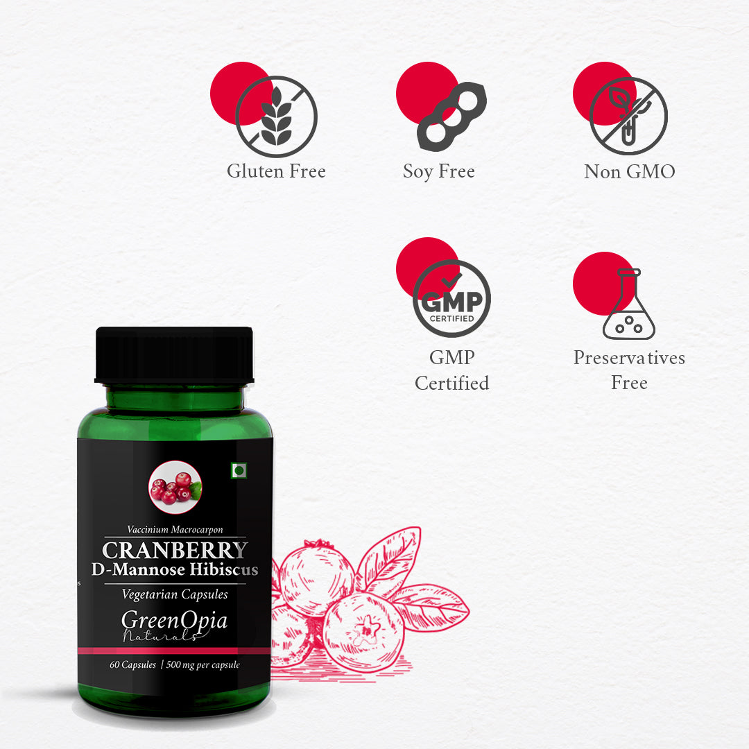 Cranberry D-Mannose Hibiscus Vegetarian Capsules