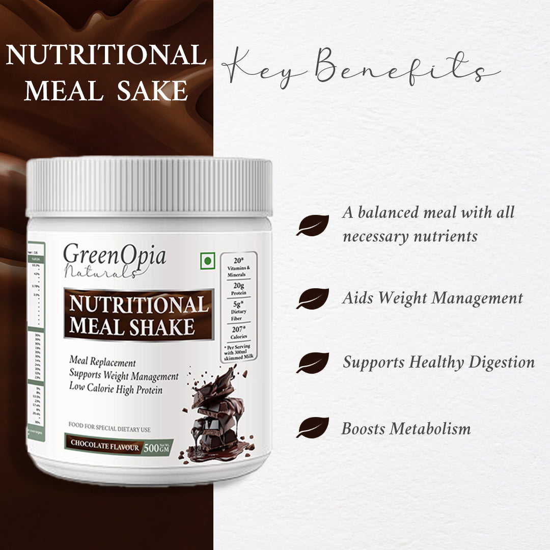 Nutritional Meal Replacement Shake | Weight Management | 20g Protein, 5g Fiber, 207 Calories, 500grams