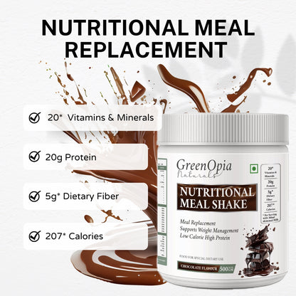 Nutritional Meal Replacement Shake | Weight Management | 20g Protein, 5g Fiber, 207 Calories, 500grams