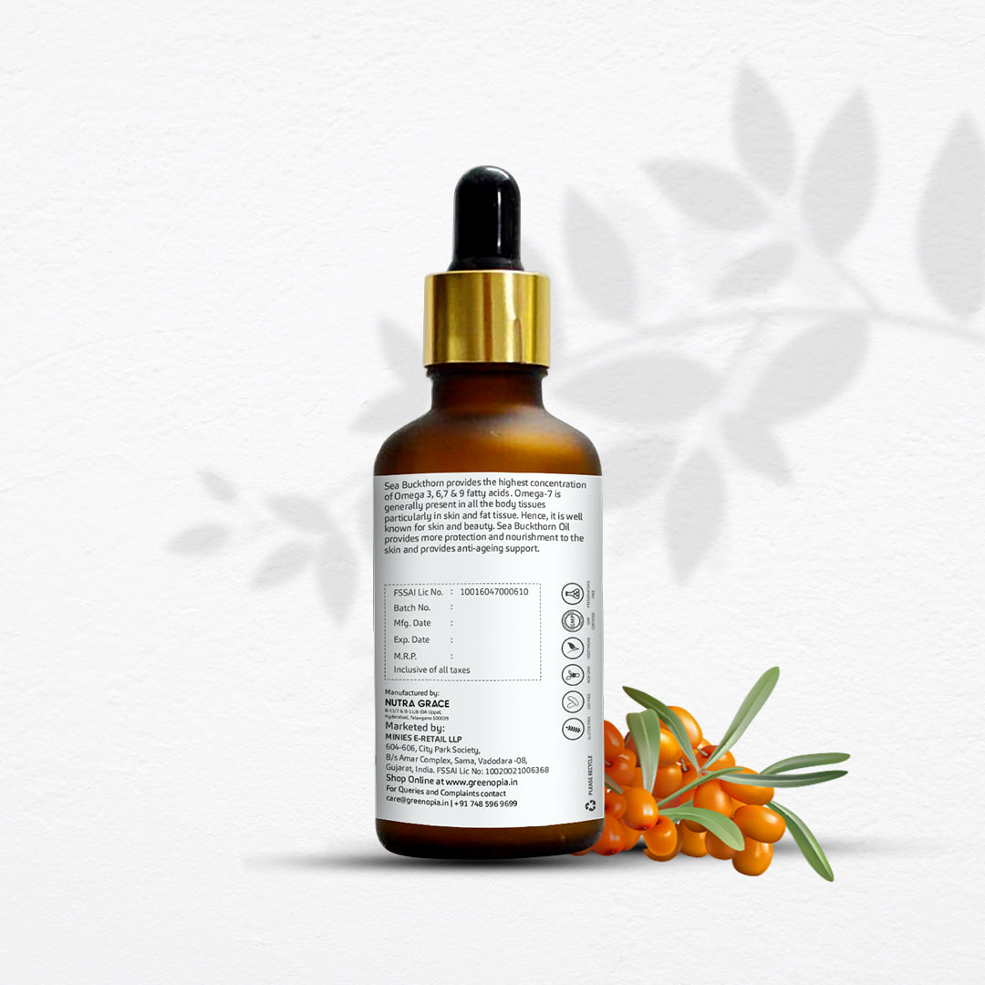 Sea Buckthorn Oil (60ml) | Omega 3, 6, 7 &amp; 9